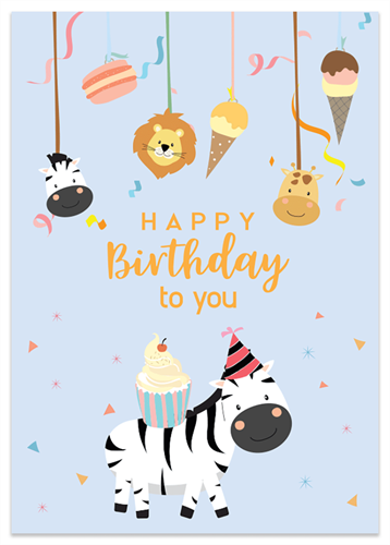Picture of      Kids Birthday Animal Zebra
