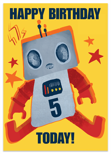 Picture of            Birthday Robot Editable Age