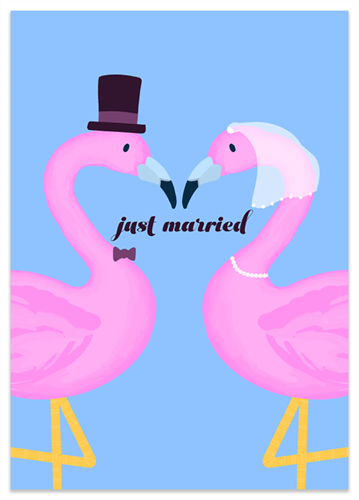 Picture of      Wedding Just Married Flamingo